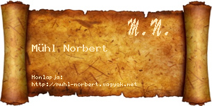 Mühl Norbert névjegykártya